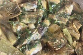 Artichokes in the pan!