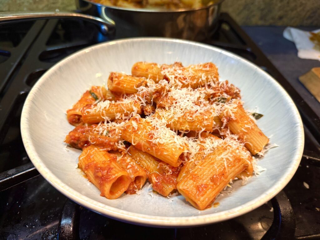 Spicy Pork Rigatoni