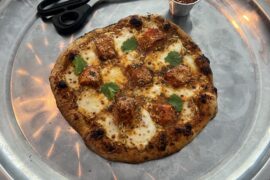 Butter chicken pizza