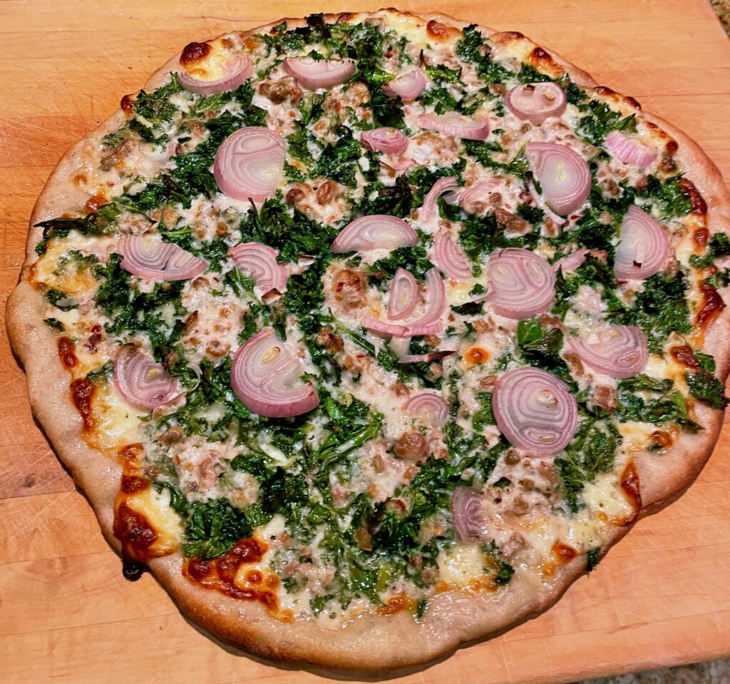 Informal review of the NYT creamed kale pizza recipe