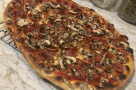 Homemade pepperoni, mushroom pizza - 58%