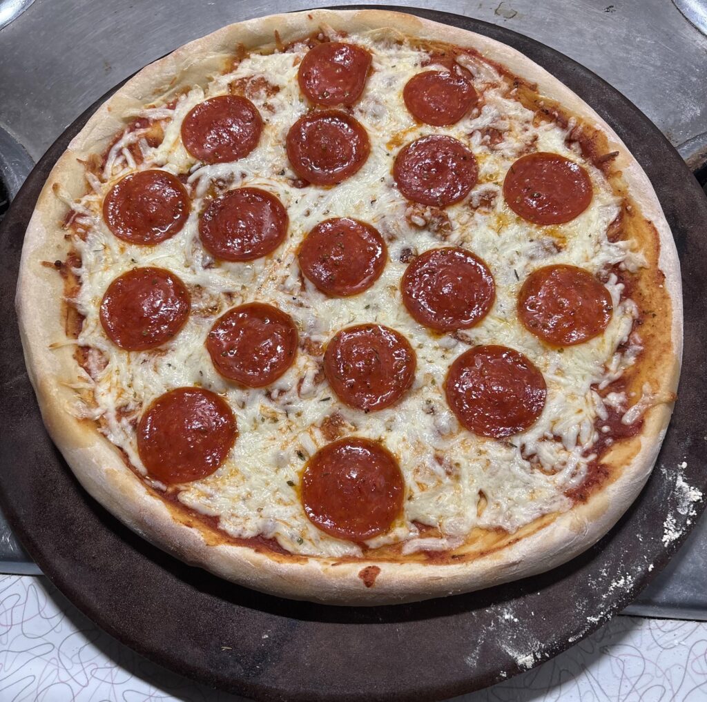 My first try at making a pizza after being gifted a stone