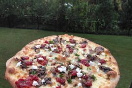 Homemade pizzas with a view