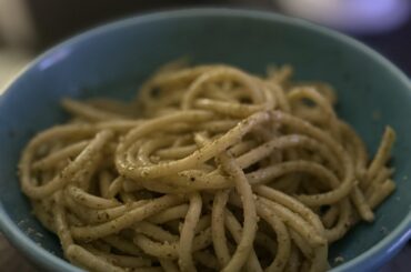 Just some simple pesto bucatini