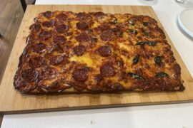 First grandma pizza in my new Lloyd’s pan