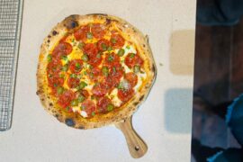 Green olives, green onions, parmesan, Calabrian Chilies