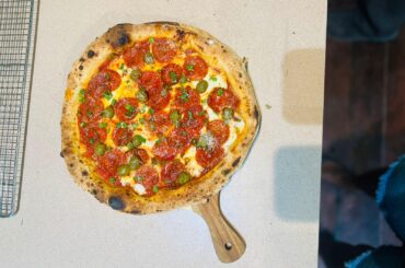 Green olives, green onions, parmesan, Calabrian Chilies