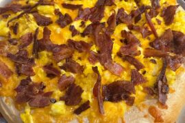 Breakfast pizza we made for the Olympic final on Sunday morning