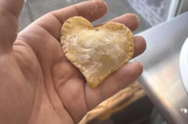 my dad made heart-shaped ravioli for valentine’s day!