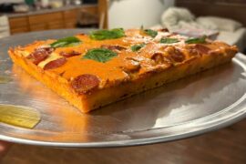 Made some pizza for my friends. Home oven on baking steel