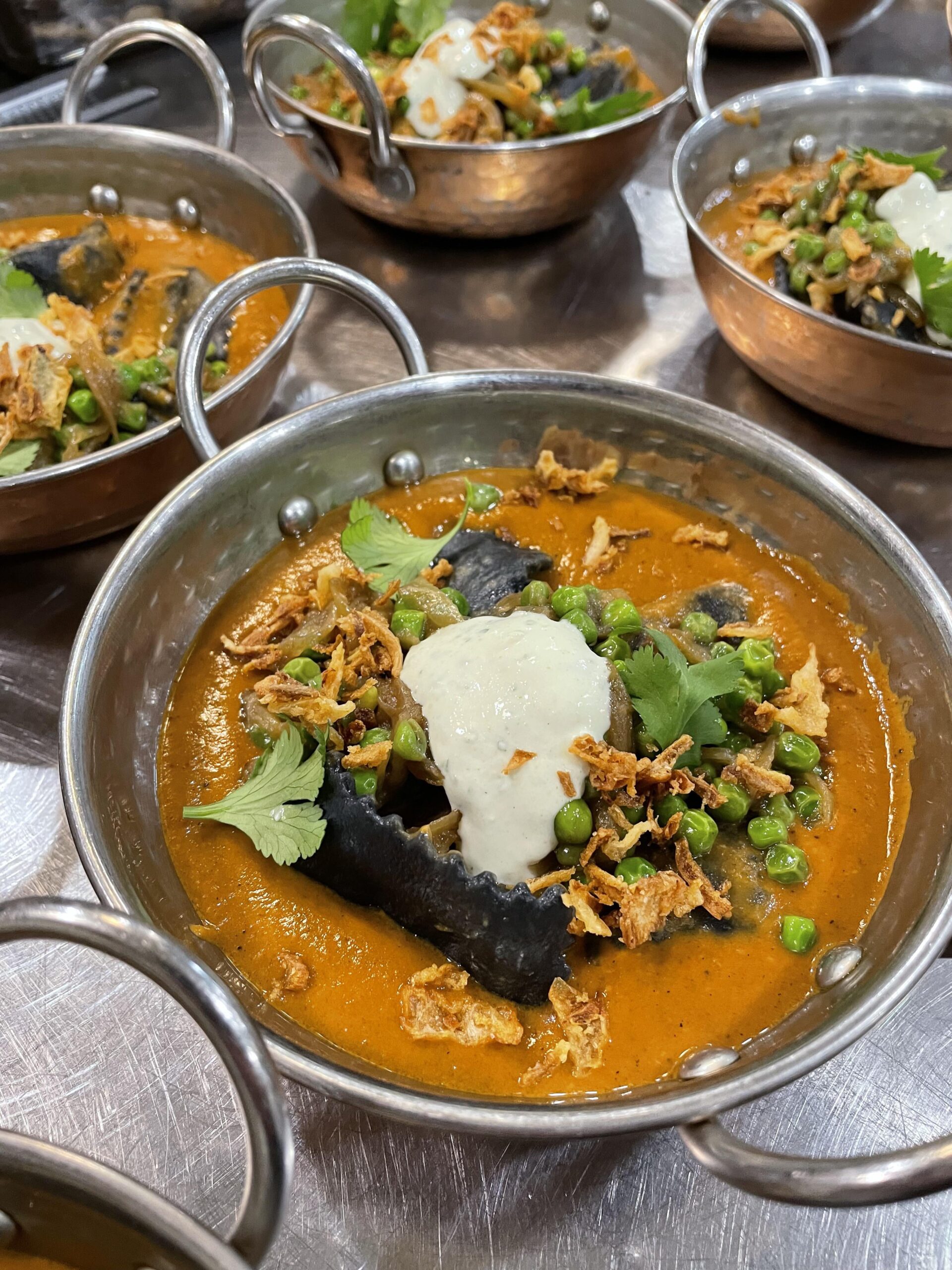 Butter chicken agnolottis Butter chicken agnolottis