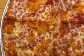 Tavern Style cheese pizza.