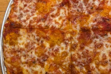 Tavern Style cheese pizza.