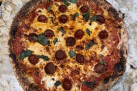 Pepperoni sourdough pie