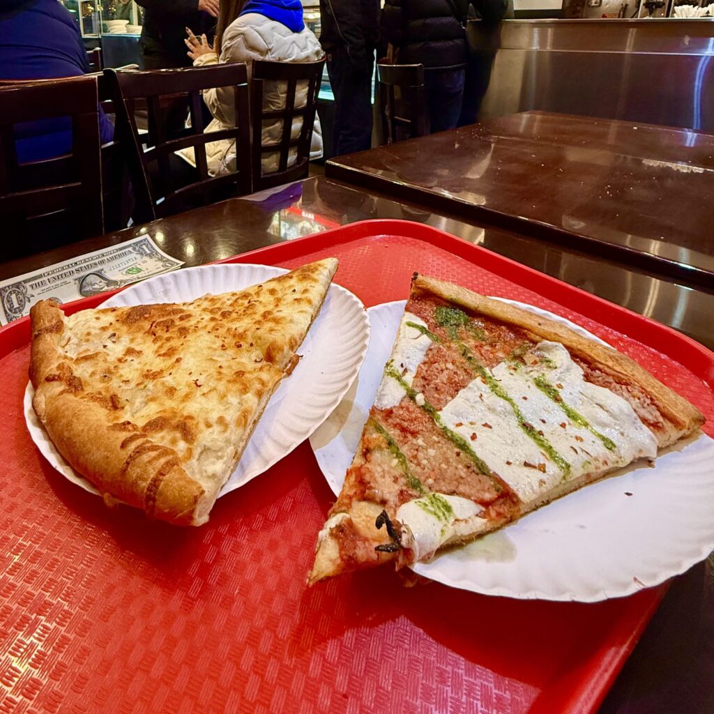 Two pizza slices for one hungry guy