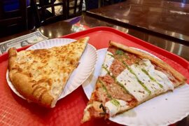 Two pizza slices for one hungry guy