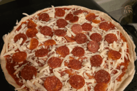 Pan pizza in the Big Horn