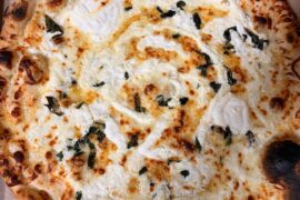 My “white widow” pizza with my sourdough starter. 75% hydration (mushrooms usually go on this but was asked to leave off)