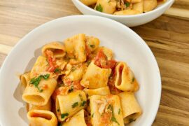Paccheri Pasta with Tomato Sauce and Tuna