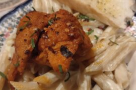 Blue Cheese Penne with Buffalo Drummettes