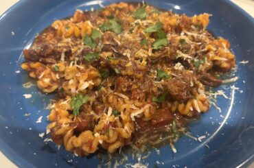 Short rib ragu with duck egg noodles