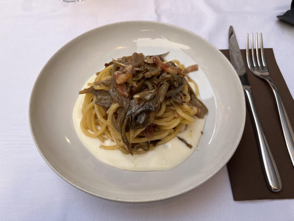 Tonnarelli con Guanciale, Rome