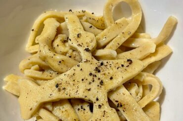 made gluten free pasta with olive oil, salt and pepper this was so much fun to make
