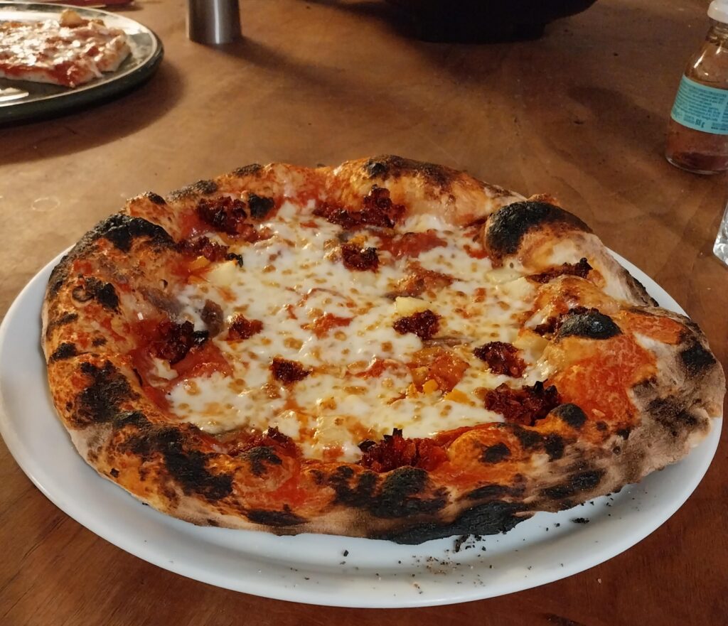 First time using 'nduja, anchovies, pineapple