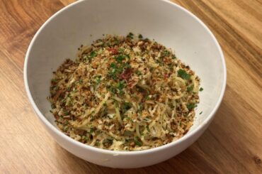 Spaghetti with Dungeness Crab, Calabrian Chili, Bread Crumbs