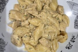 I made garlic butter chicken pasta