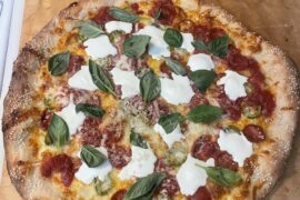Pep, jalapeno, whipped ricotta, and fresh basil