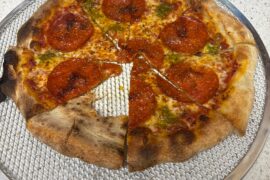 Pesto pep using fresh dough from a local grocery store