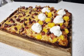 Detroit Style, half mango & chorizo, half carbonara.