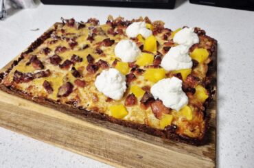 Detroit Style, half mango & chorizo, half carbonara.