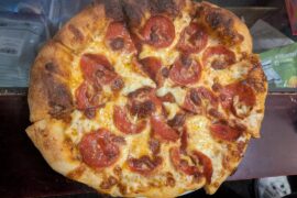 My first pizza. Used my sourdough starter which is also a recent development.