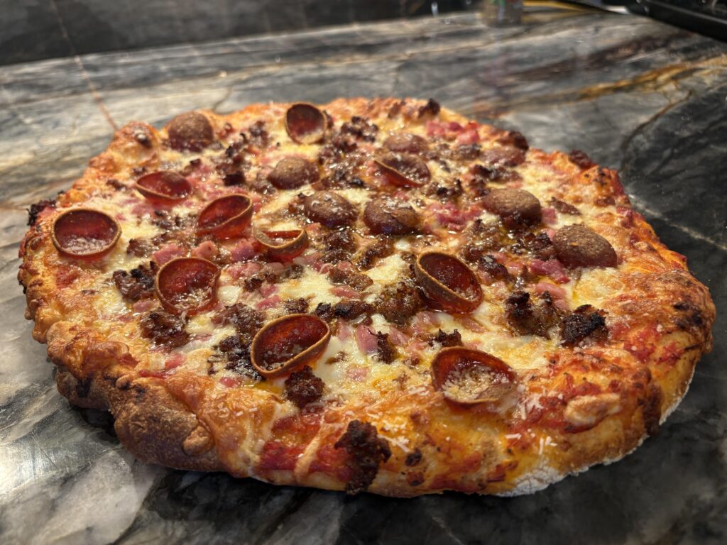 Super Bowl pizza night.