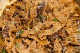 Papardelle and a chuck roast ragu because it was on sale a few weeks ago.