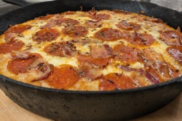 Pizza Friday: tried making a cast iron pan pizza