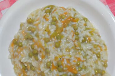 risotto with courgette flowers and peas