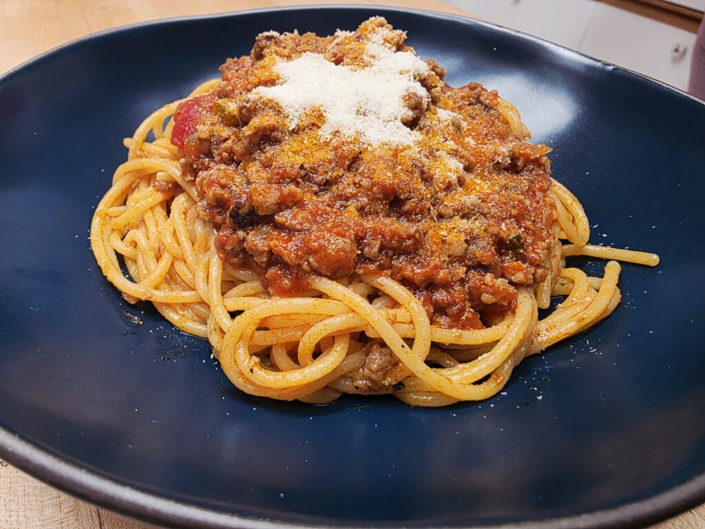 Spaghetti with sausage ragu