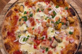 Seafood pizza homemade