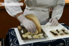 Monaka with Parmigiano Reggiano  A Japanese Wagashi × Italian Cheese Collaboration