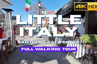[4K] Little Italy San Diego Walking Tour | Food, Shops & Street Vibes