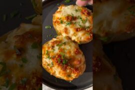 Chicken alfredo stuffed potatoes 🥔 😋 #recipe #food