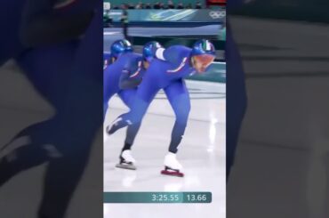 Italy gets their second-ever gold medal in the speed skating men's team pursuit on home ice!