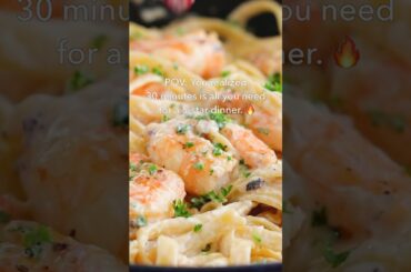 Better Than Olive Garden! Easy Shrimp Alfredo  #shorts