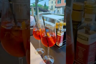 Waterside Restaurant, Italian Aperol Spritz w Fried Seafood & Pasta @ Venice #drinks #seafood #pasta