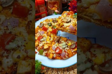 Fully Loaded Cheesy Pizza🍕| Domino's Pizza At Home | Farmhouse Pizza Recipe | No Oven Pizza Recipe