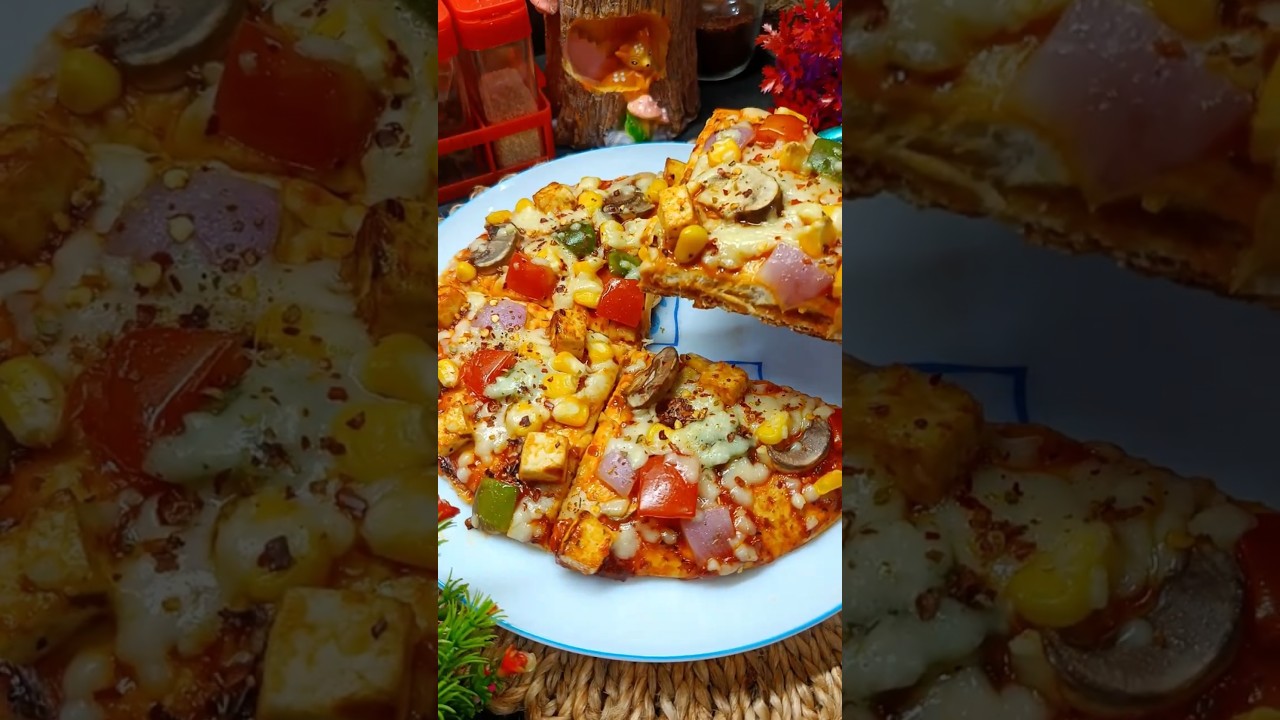 Fully Loaded Cheesy Pizza🍕| Domino’s Pizza At Home | Farmhouse Pizza Recipe | No Oven Pizza Recipe Fully Loaded Cheesy Pizza🍕| Domino's Pizza At Home | Farmhouse Pizza Recipe | No Oven Pizza Recipe