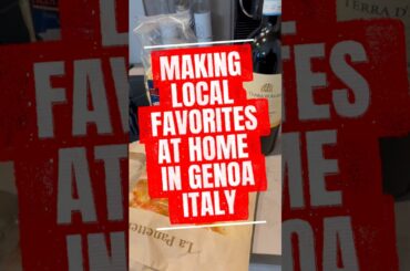 Making homemade dinner in our apartment in Genoa Italy